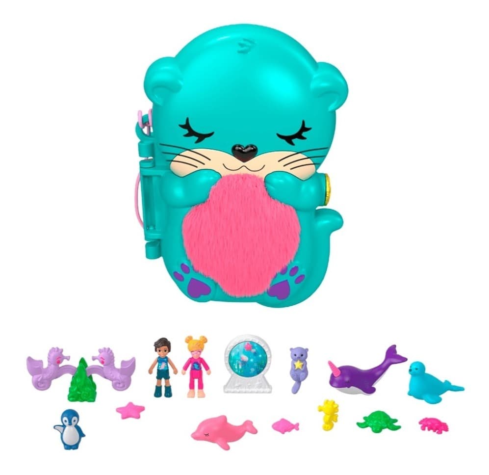 Set De Polly Pocket - Estuche De Acuario Nutria Hcg16