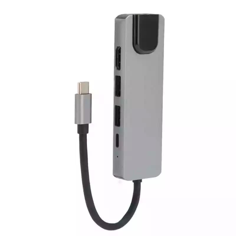 Adaptador Hub Tipo C 5 En 1 Hdmi Usb 3.0 Y Lan 100m