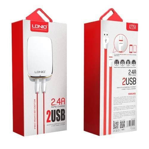 Cargador Ldnio 2 Puertos Usb + Cable Usb Tipo C