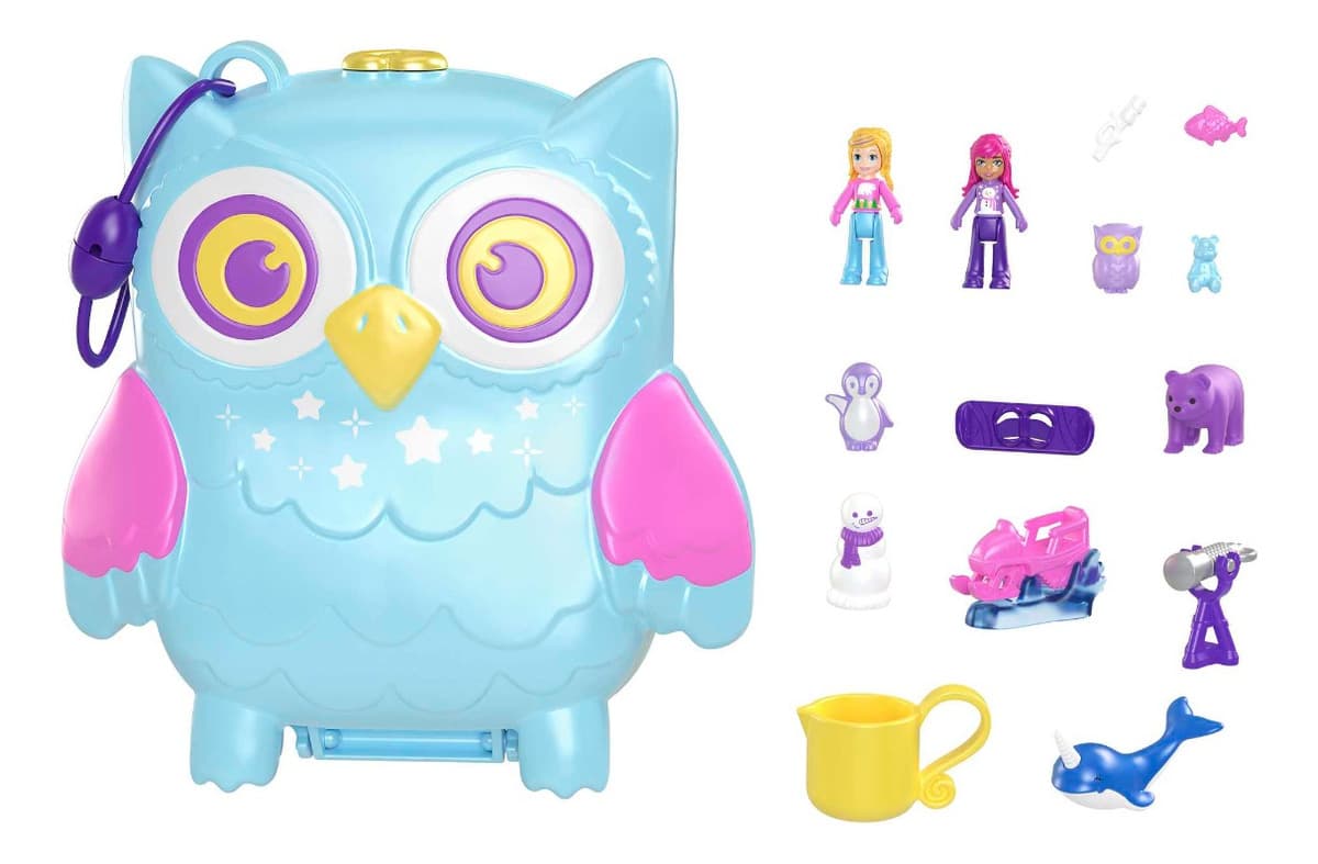 Set De Polly Pocket Compacto Búho De Pijama Nevado