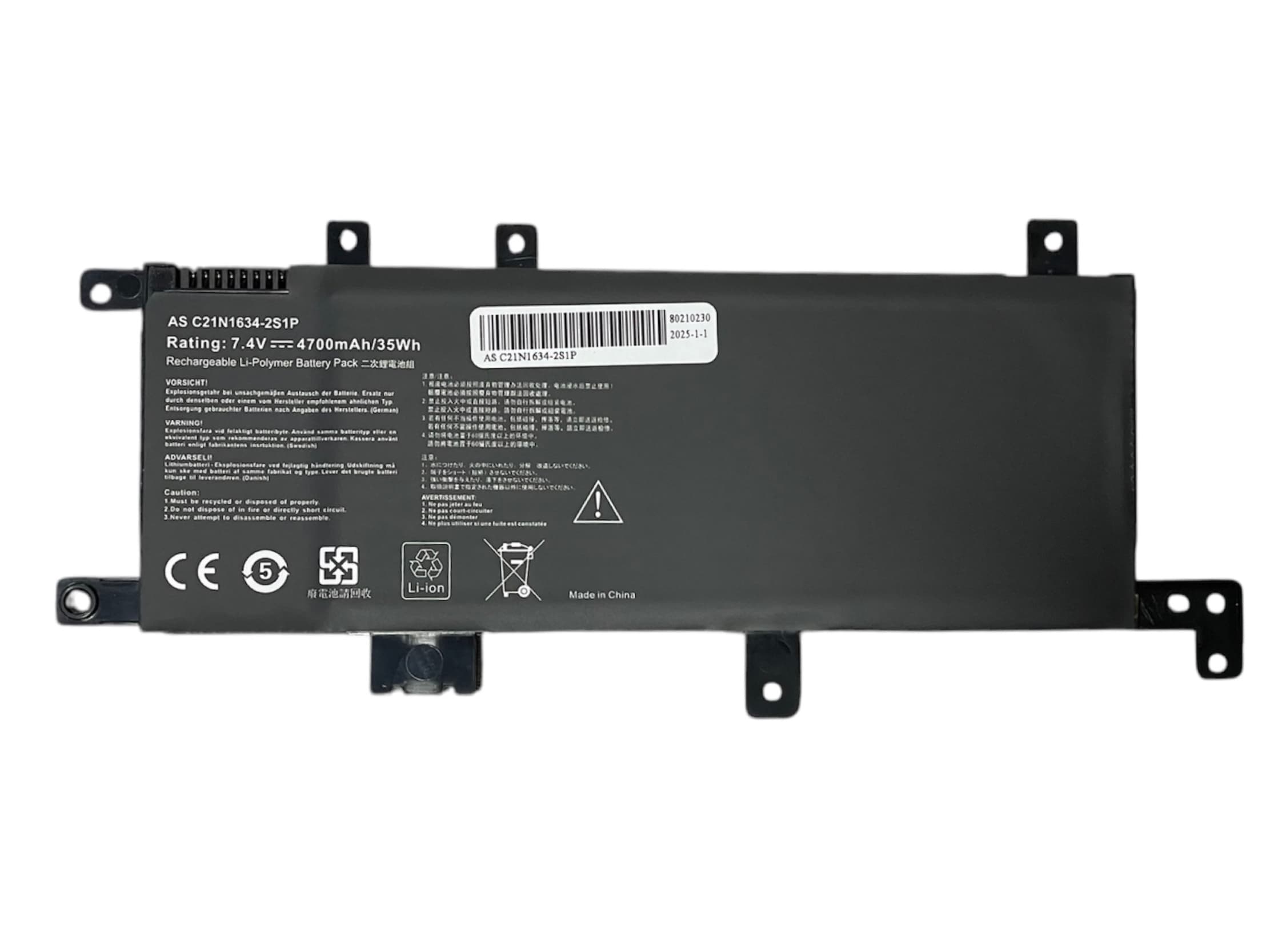 Bateria Portatil Para Asus C21N1634 A580U X/R542U FL8000U V587U