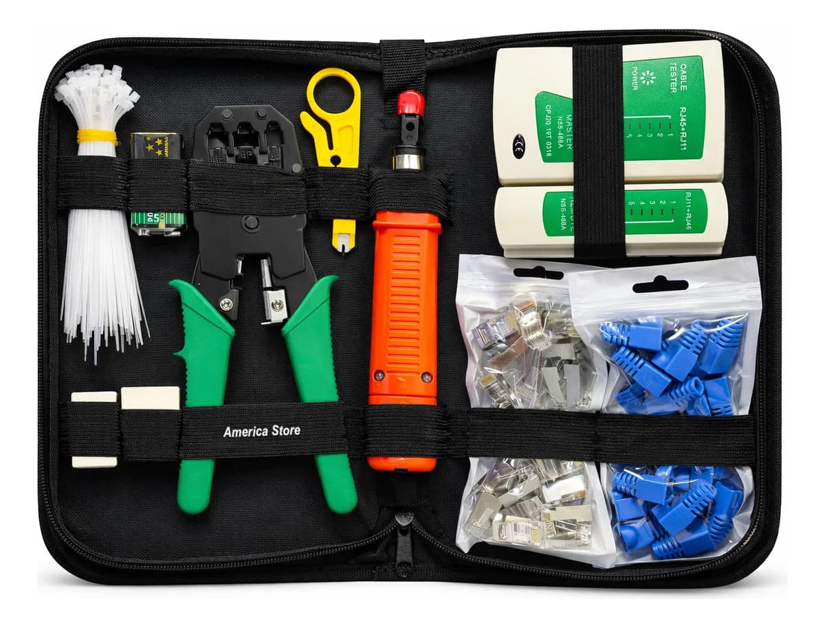 Kit Herramientas Cableado Redes Utp Lan Probador Tester Rj45