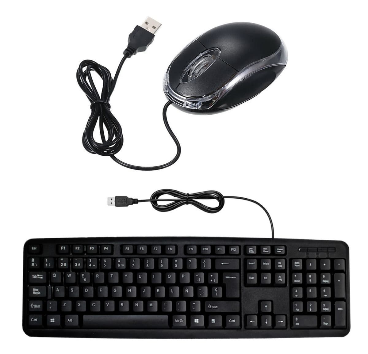 Teclado Multimedia Usb Para Pc + Mouse Usb Óptico Iluminado