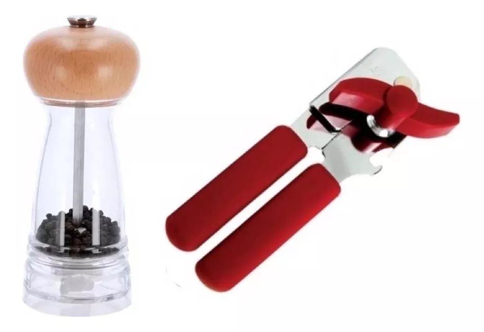 Combo Molinillo Para Sal Y Pimienta + Abre Latas De Lujo