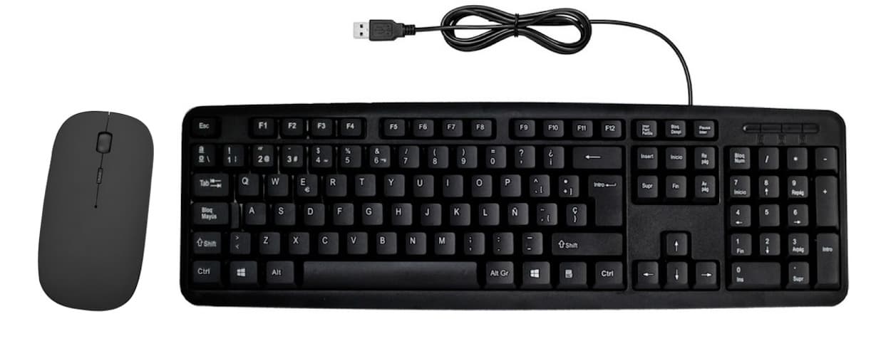 Combo Teclado Alambrico + Mouse Ultra Delgado Inalámbrico