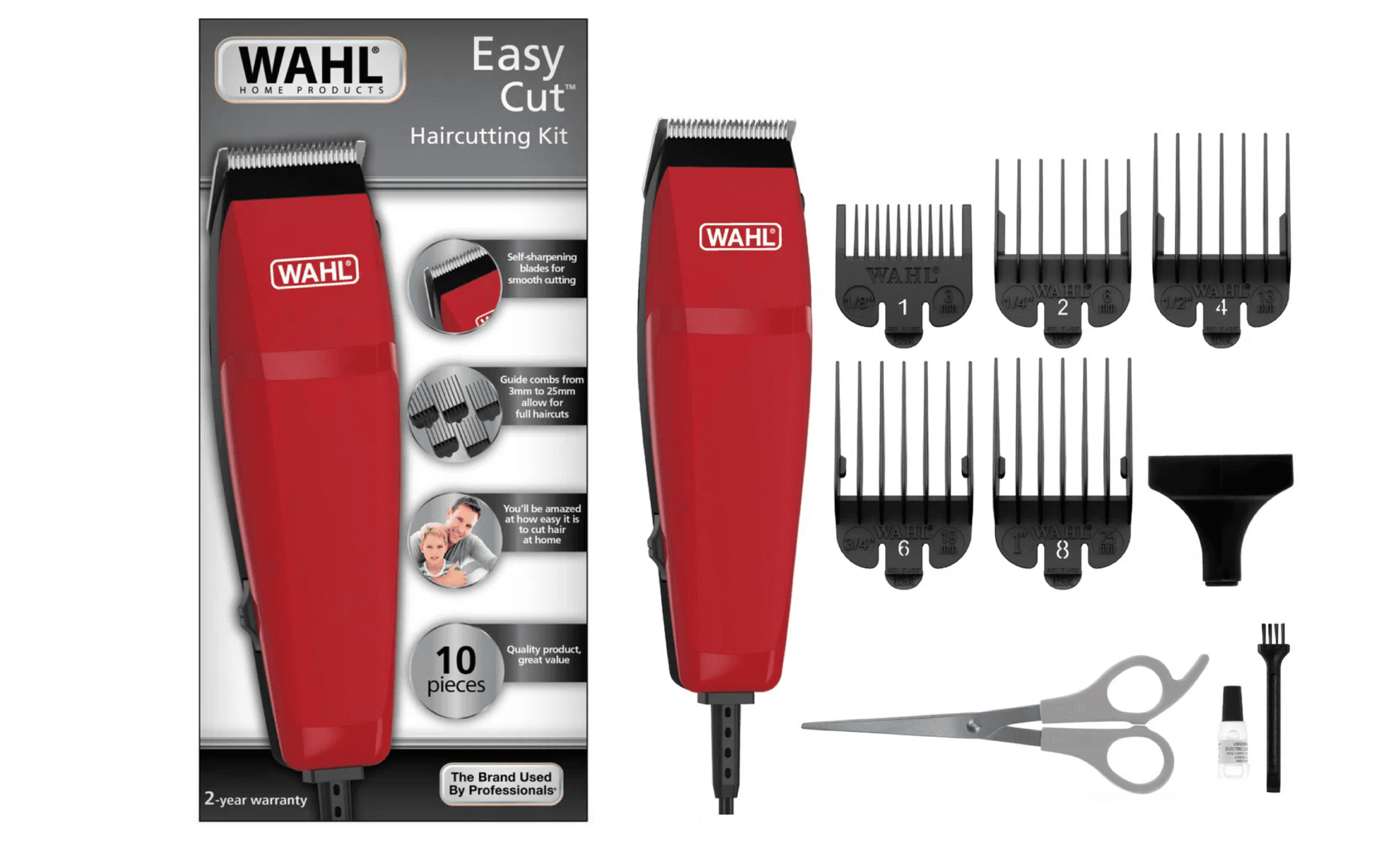 Afeitadora Cortadora Wahl Easy Cut 09314-2708 10 Piezas