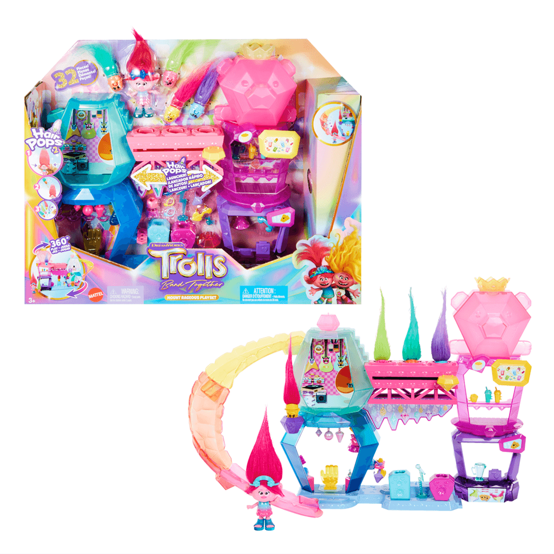 Set De Muñecas Trolls 3 Monte De La Furia Hnf24 Mattel