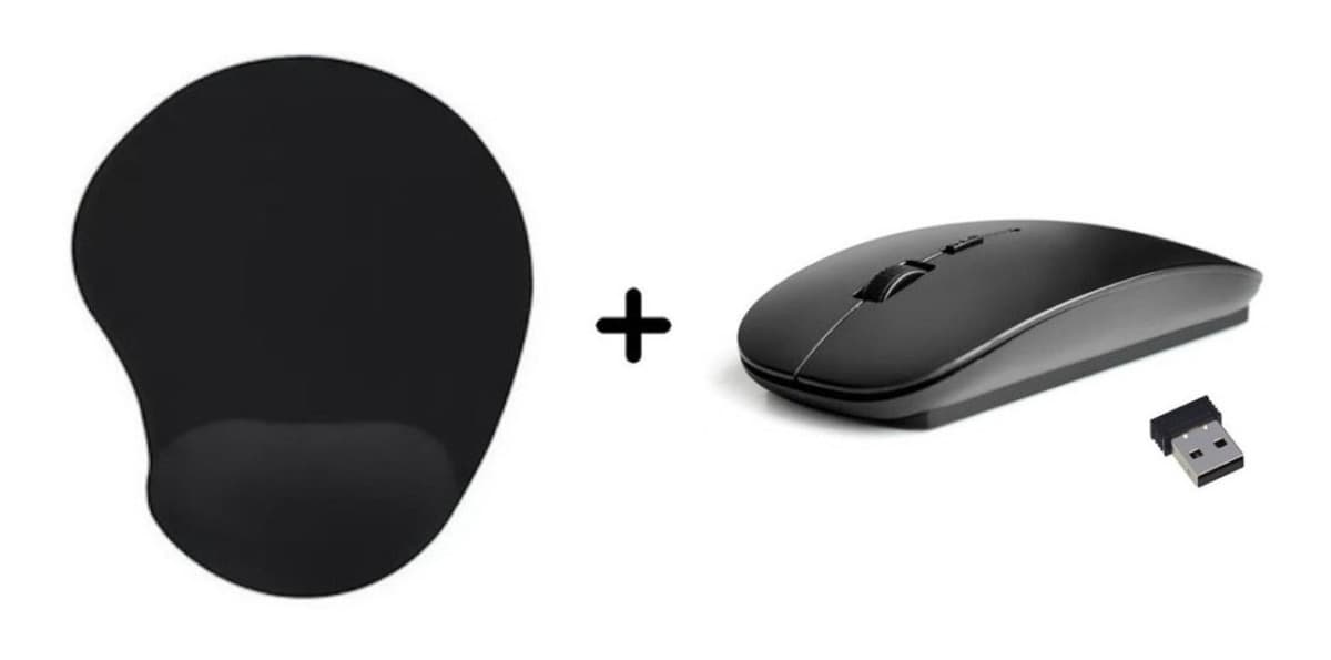 Pad Mouse Con Soporte De Muñeca En Gel + Mouse Ultra Delgado