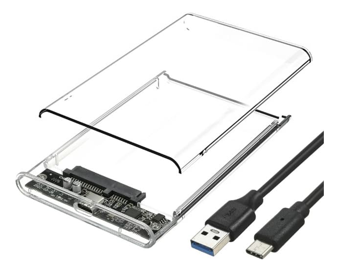 Caja Para Disco Duro Hdd De 3.0 + Cable Adaptador Usb A Type-c