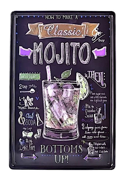 Aviso Metálico Con Relieve Placa Vintage Bar Cafe