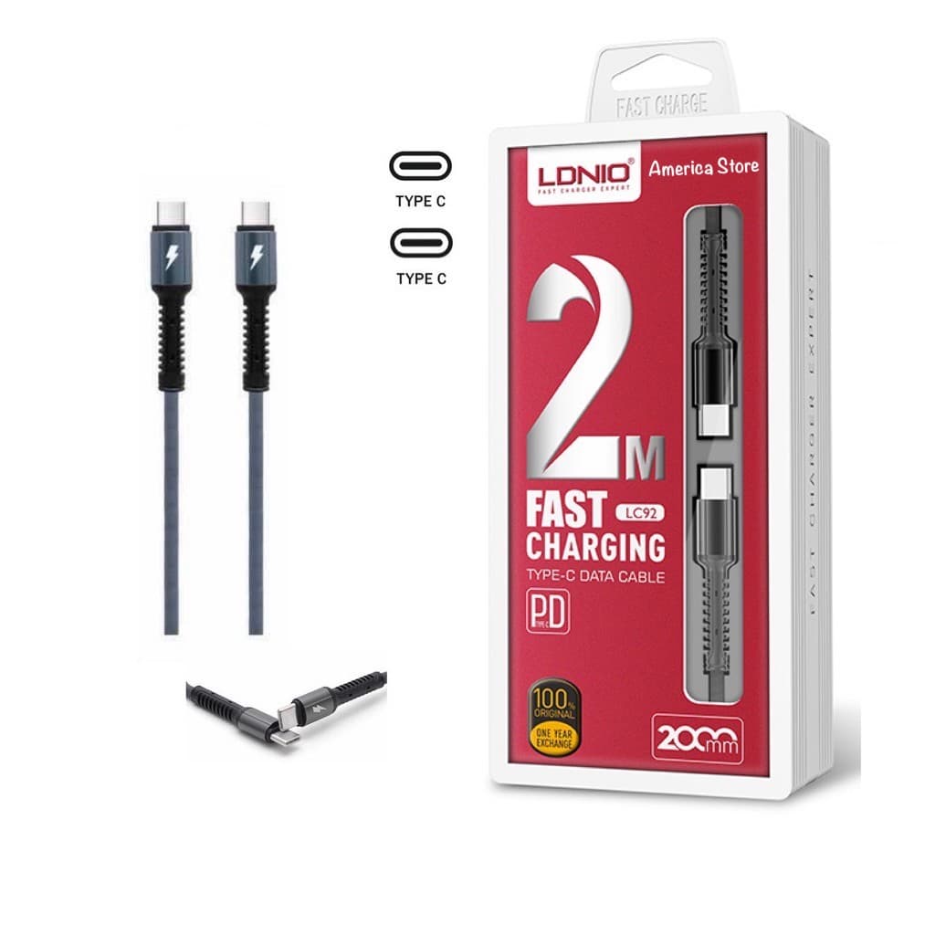 Cable Carga Rápida 3A Usb C a C 2 Metros