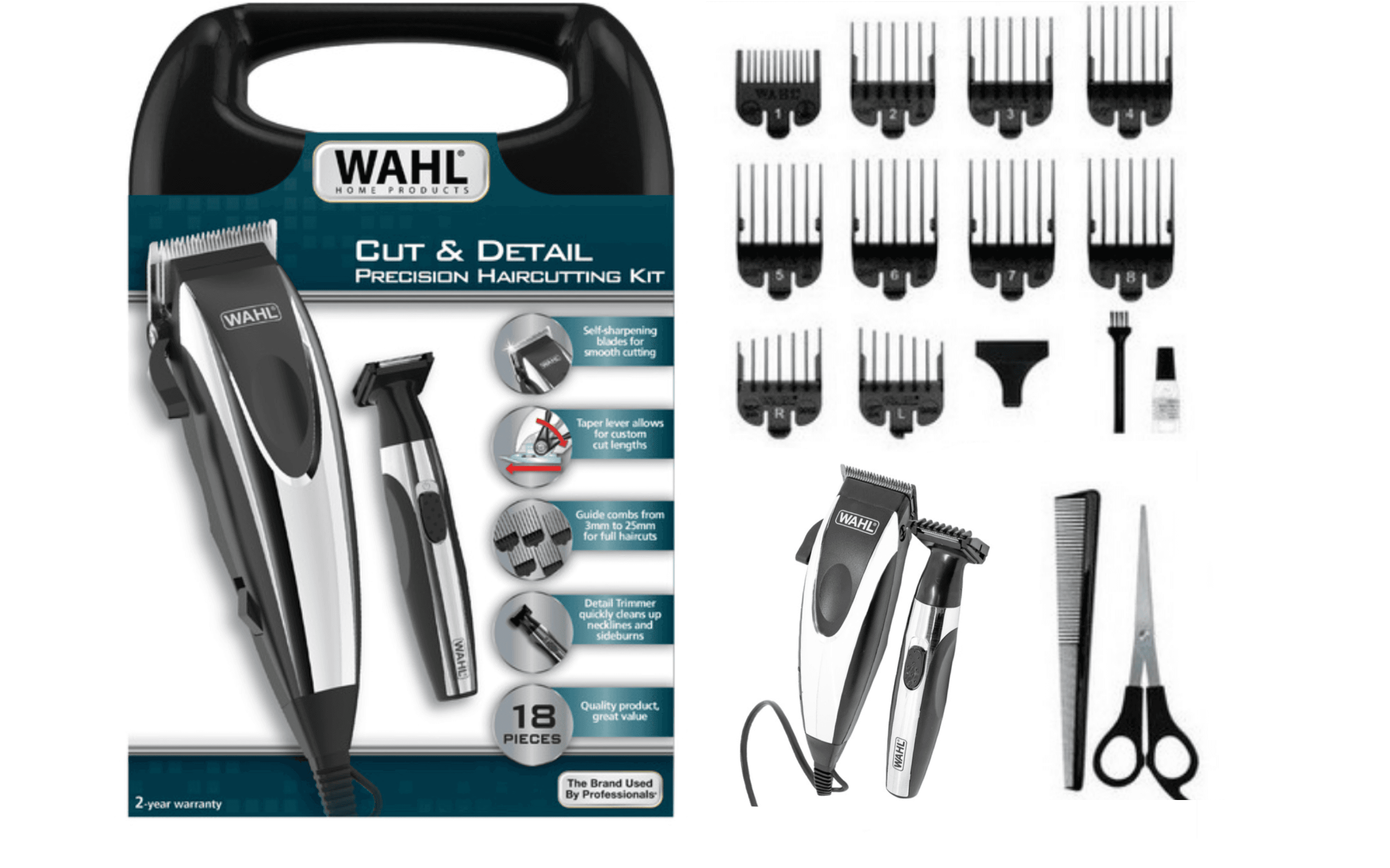 Maquina Wahl Cut & Detail Precision Kit X18 Pz 09243-6208