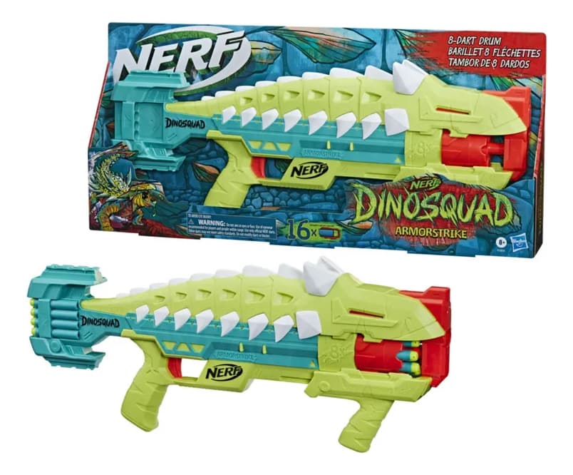 Pistola Nerf Lanzador Dinosquad Armorstrike Verde De Hasbro