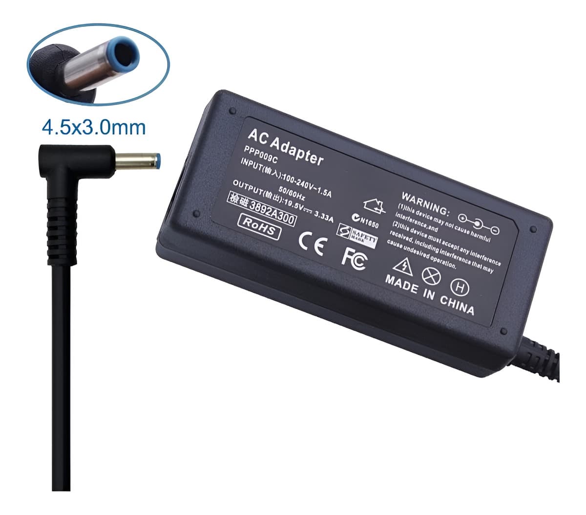 Cargador Portatil Hp Punta Azul 19.5v 3.3a 65w 4,5x3,0mm