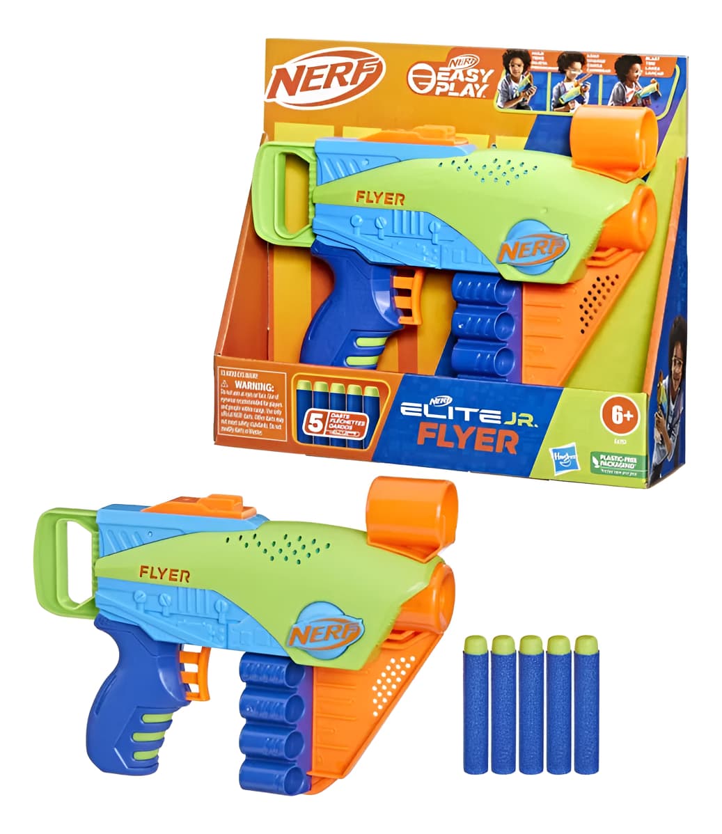 Lanzador De Nerf Elite Jr Flyer Easy-play De Hasbro