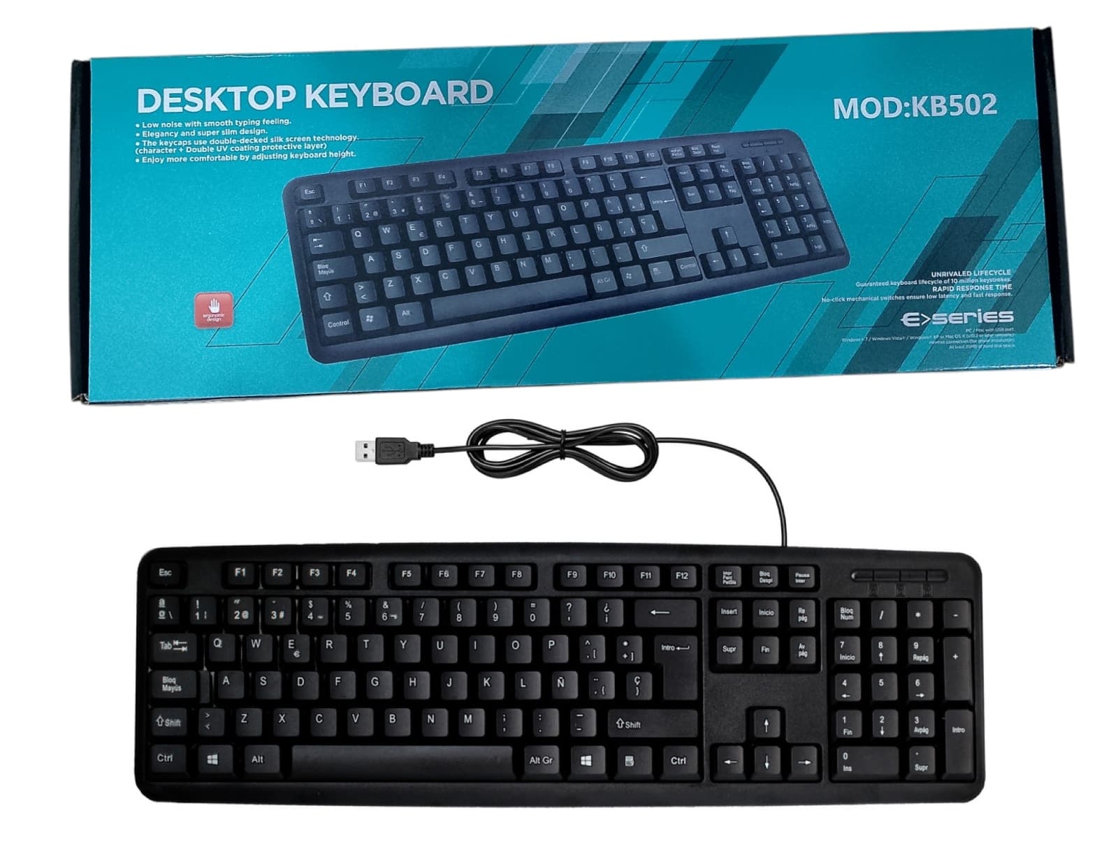 Teclado Multimedia Usb Para Pc En Español Letra Ñ Kb502