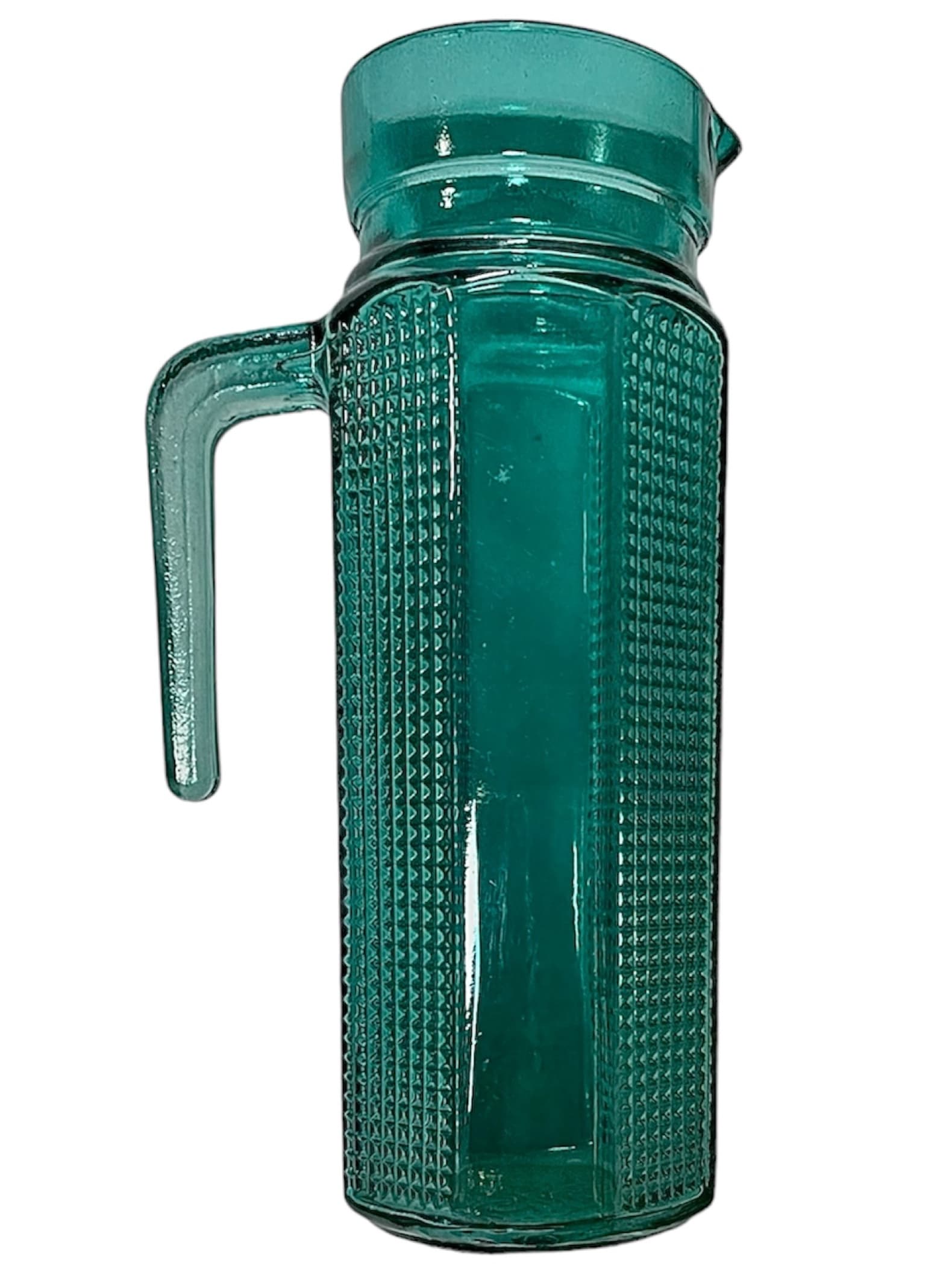 Jarra De Vidrio Verde Diseño Liso Con Cuadros ZIBO CHONGLI 1 L