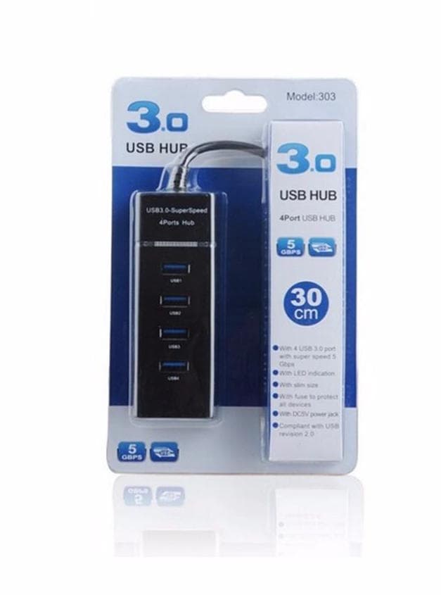 Hub Usb 3.0 4 Puertos De 5 Gbps Cable 30