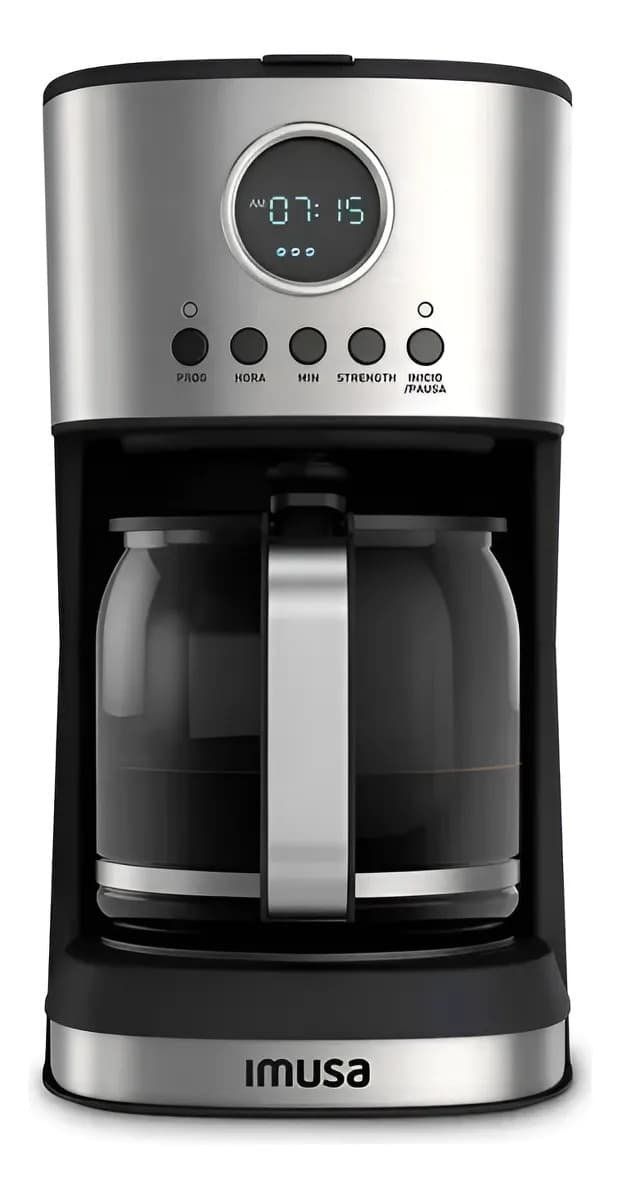 Cafetera IMUSA Programable de filtro 14 Tazas Grand Cafe + Plateada
