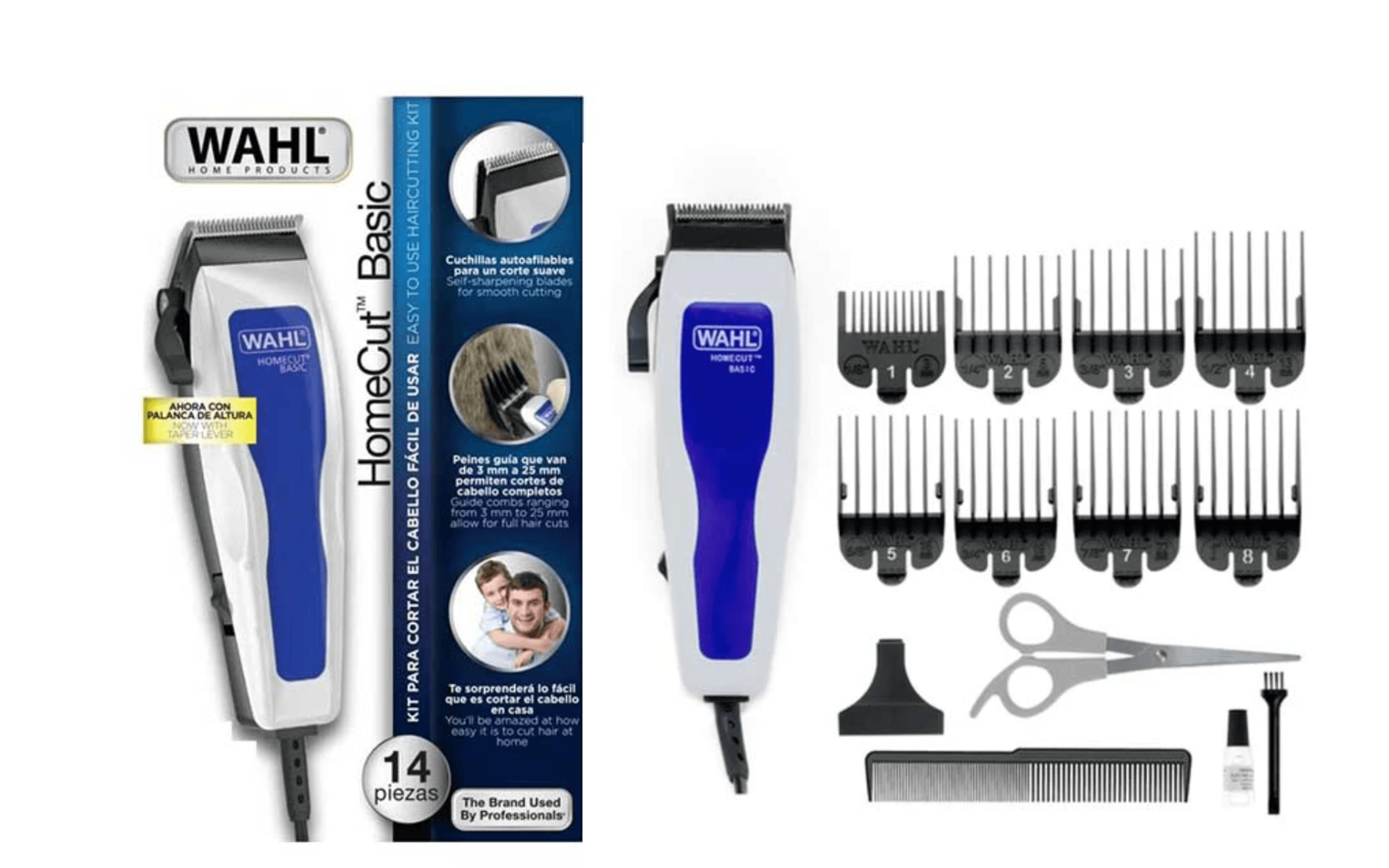 Set De Maquina Wahl Home Cut Basic Cortadora Kit 14 Piezas