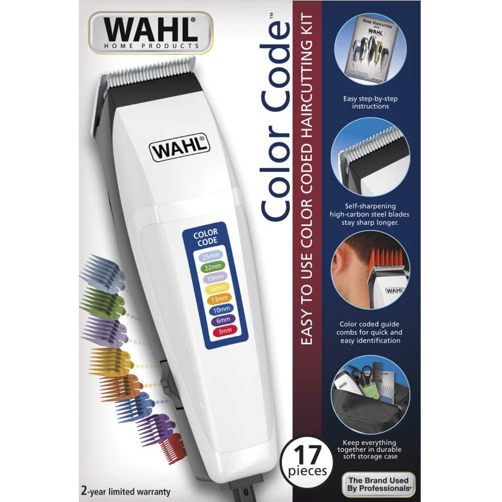 Maquina Wahl Color Code 17 Piezas Haircutting Kit