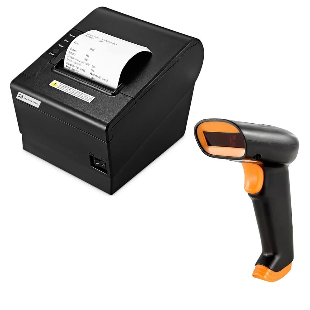 Combo Pos Impresora Tickets Termica De 80mm + Lector De Codigo De Barras