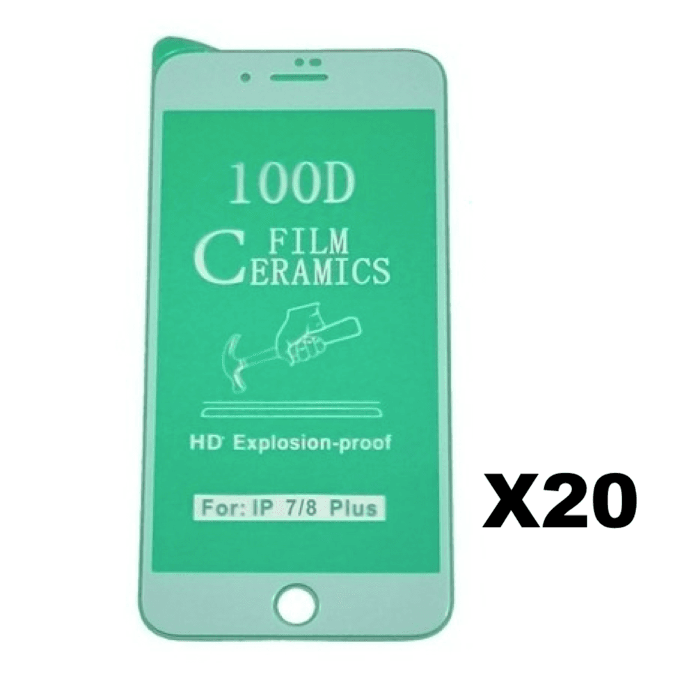 Caja X20 Unidades Vidrio Ceramico iPhone 7 Plus White