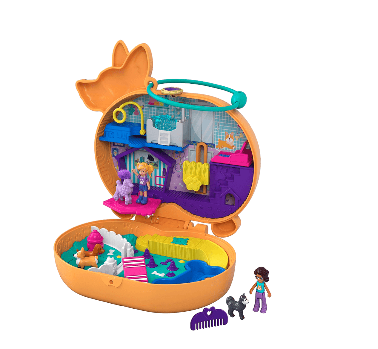 Set De Polly Pocket Divertido Estuche De Corgi Cuddles Gtn13