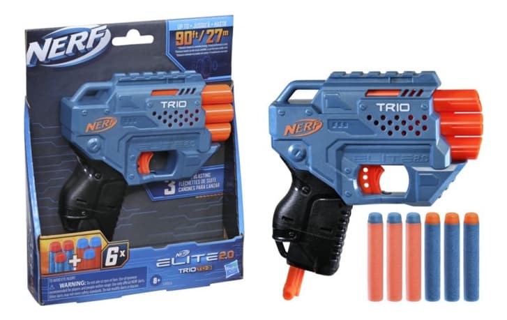 Lanzador Pistola Nerf Elite 2.0 Trio Td-3 De Hasbro Azul