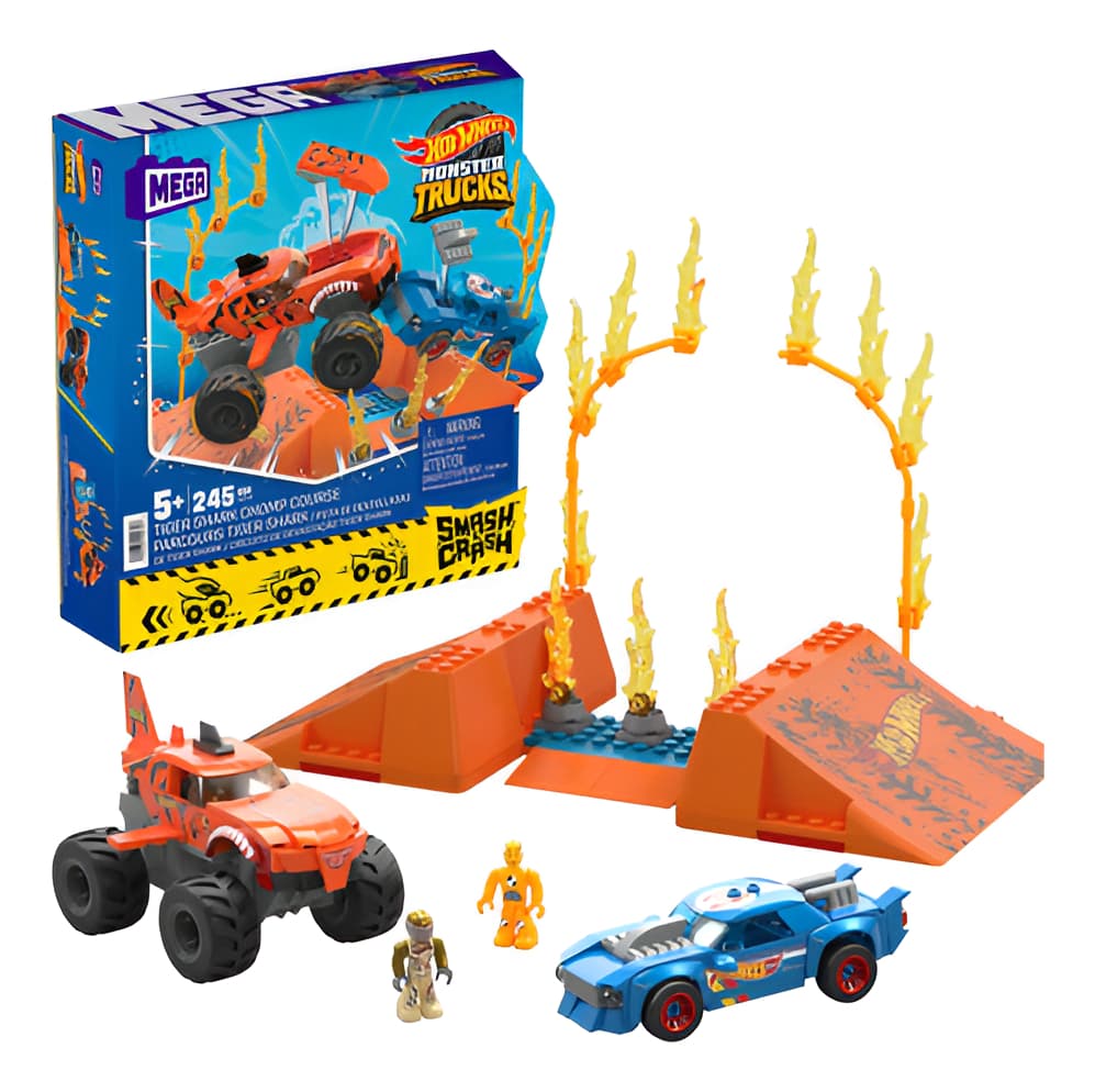 Mega Hot Wheels Kit Construcción Monster Trucks Tiger Shark