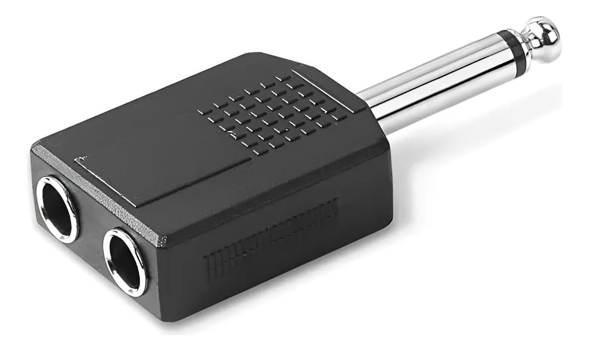 Adaptador En Y Divisor De Audio 6,3mm A 2 Plug Jack Monoaural