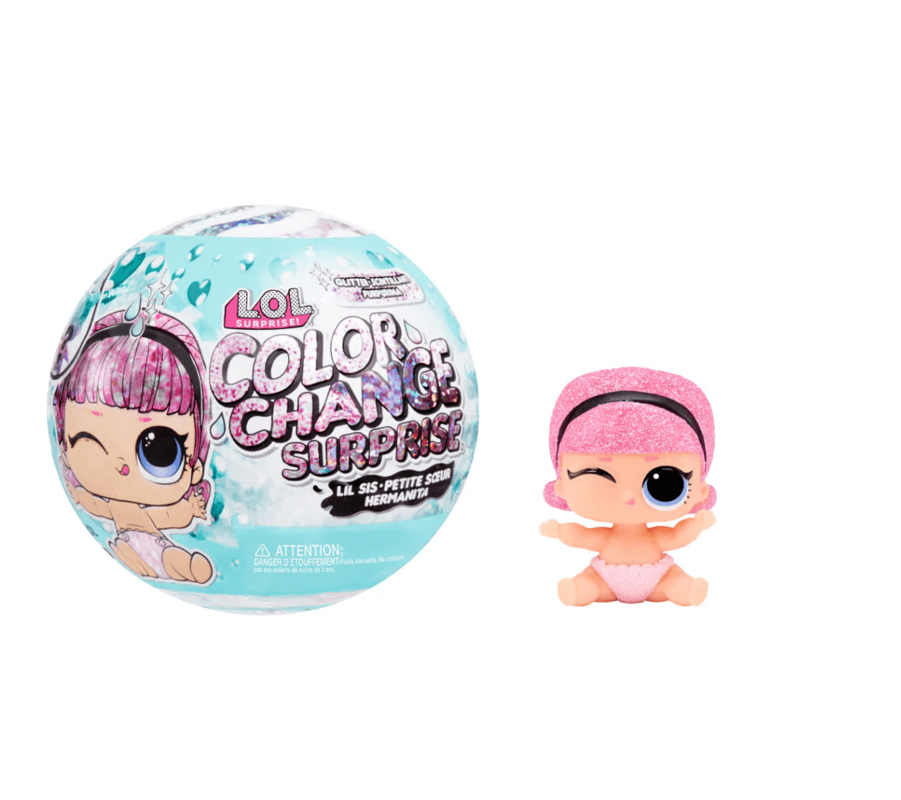 Set De Muñeca LOL Surprise Color Change Glitter Sis 585305