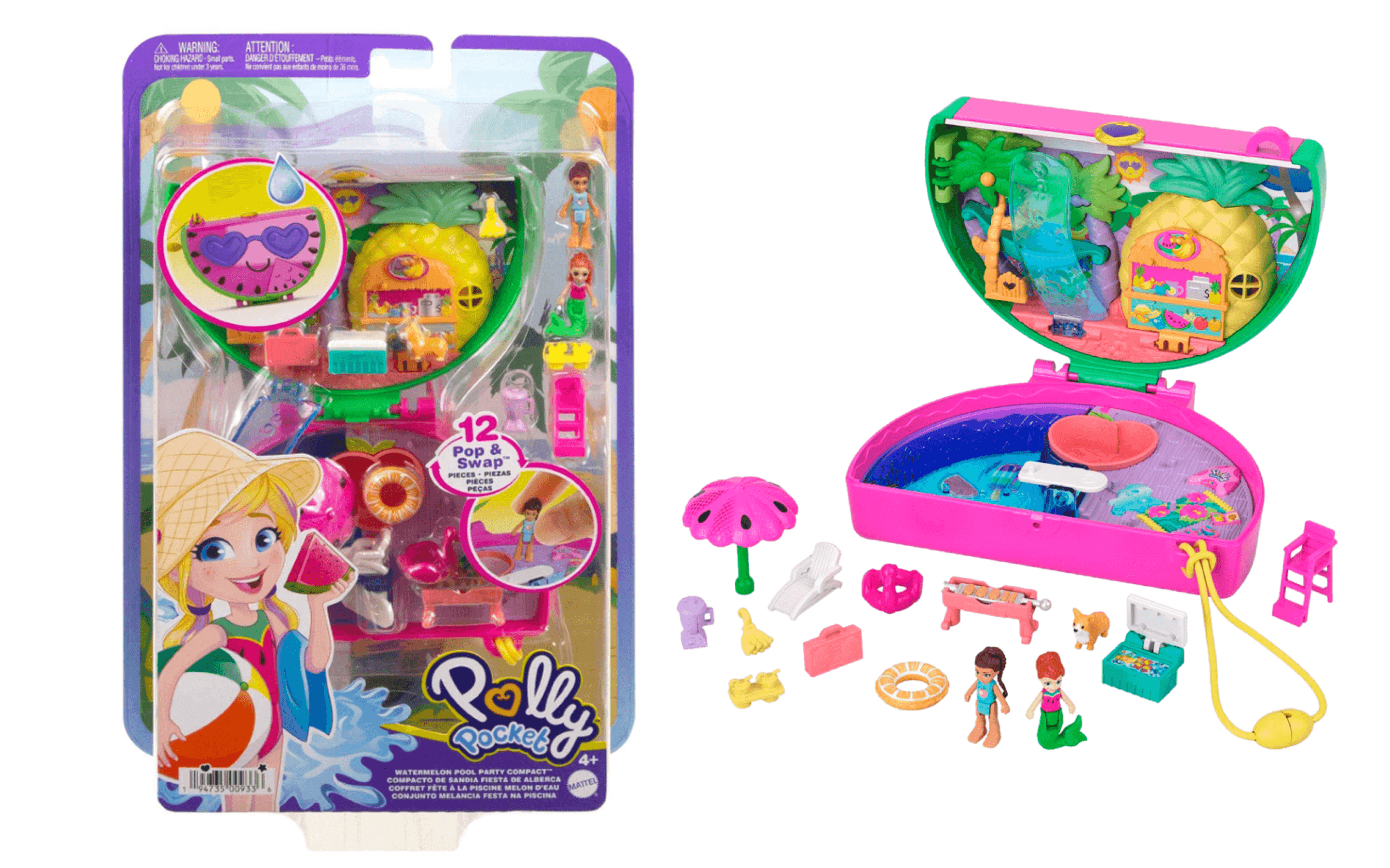 Set De Polly Pocket Estuche de Sandía  Aventura En La Alberca
