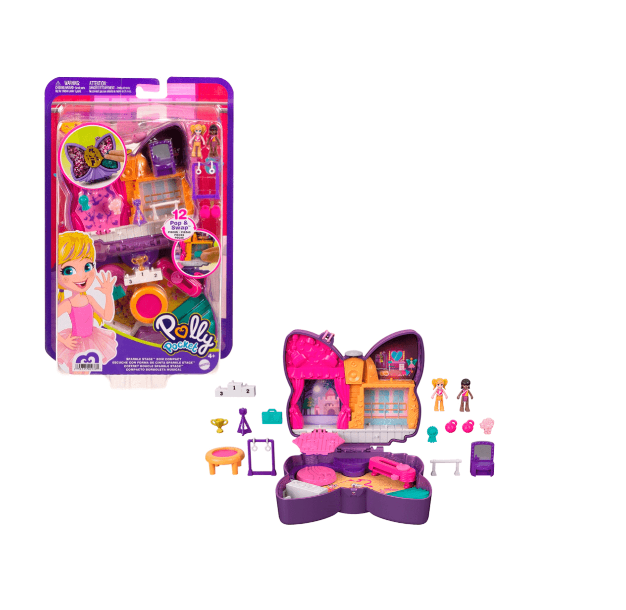 Set De Polly Pocket Estuche De Mariposa Musical  HCG17