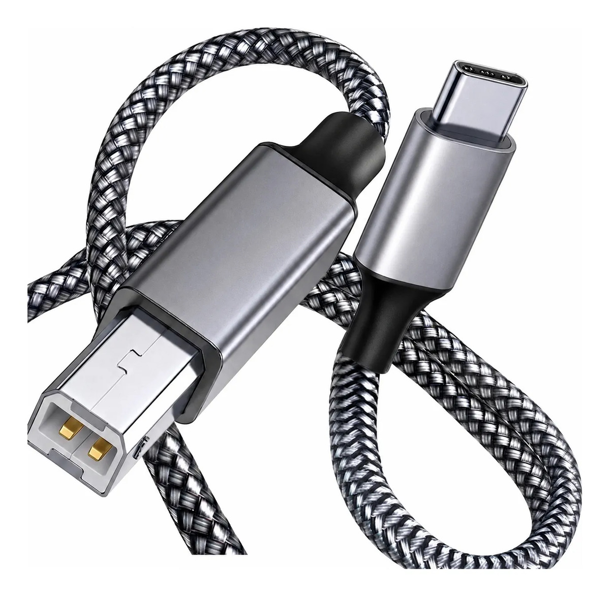Cable Trenzado Usb-c A Usb-b Para Impresora 1.5 Metros