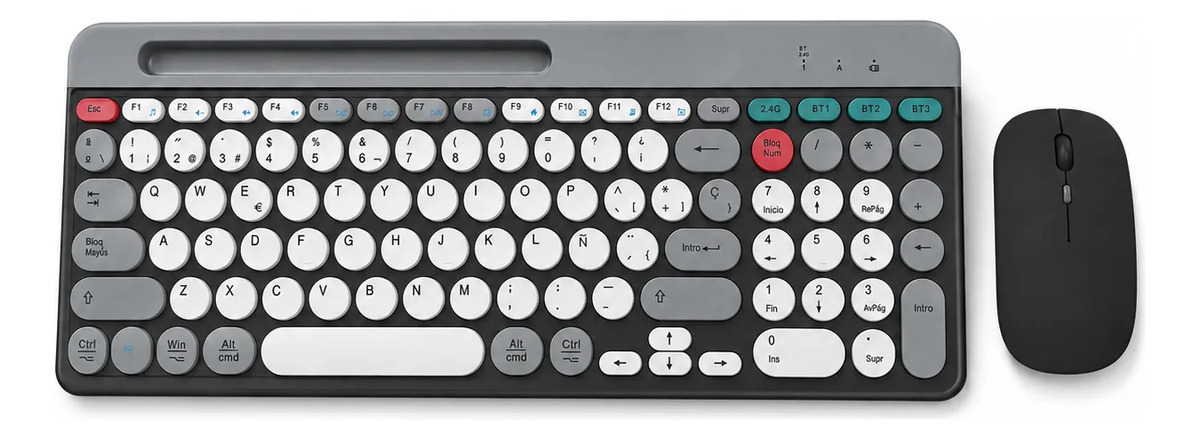 Combo Teclado Y Mouse Inalámbrico Bluetooth 2.4g Recargable