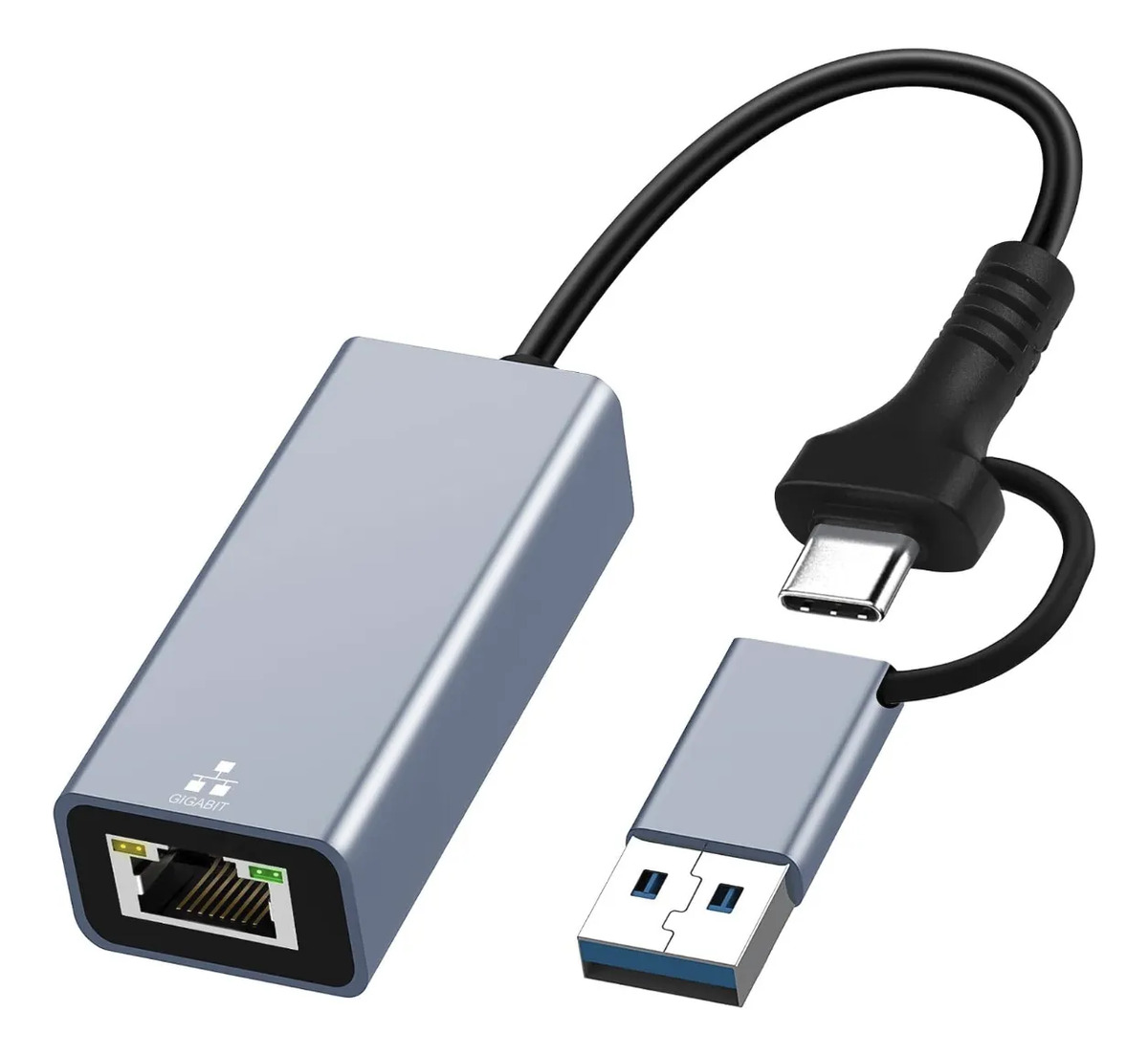 Adaptador Ethernet Usb-c + Usb 3.0 A Rj45 Gigabit Lan 1000mb