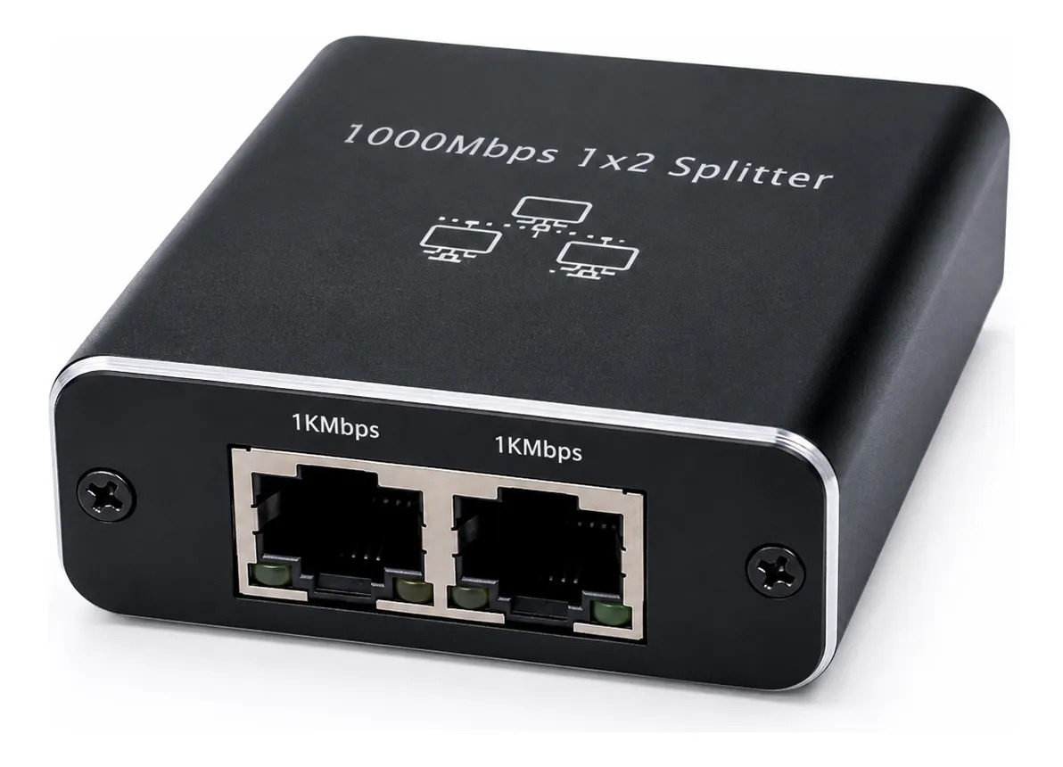 Splitter Ethernet Rj45 1 A 2 Gigabit 1000mbps Alimenta Usb-c